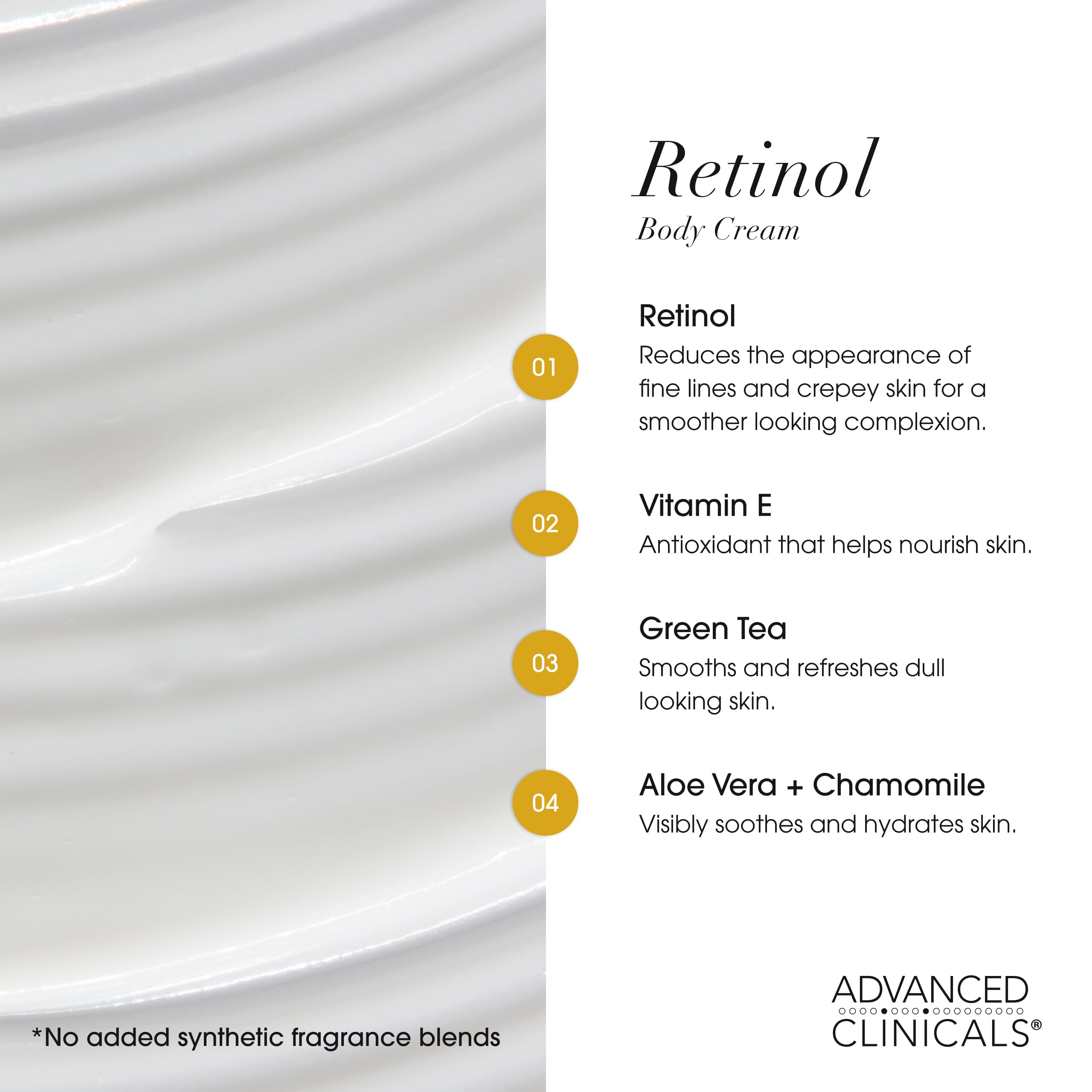 Advanced Clinicals applied to neck and shoulder improving skin texture