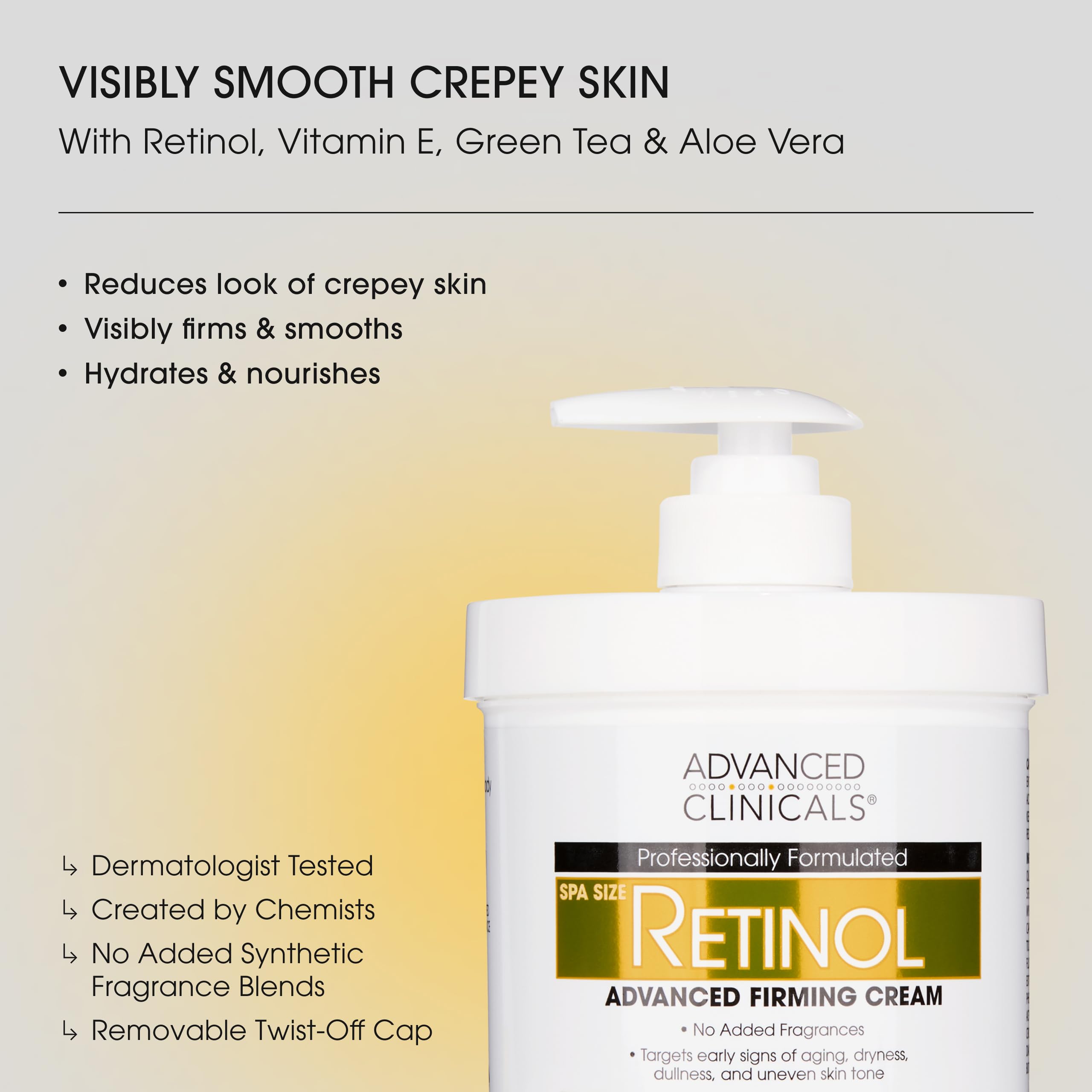 Advanced Clinicals cream texture close-up showing rich non-greasy finish