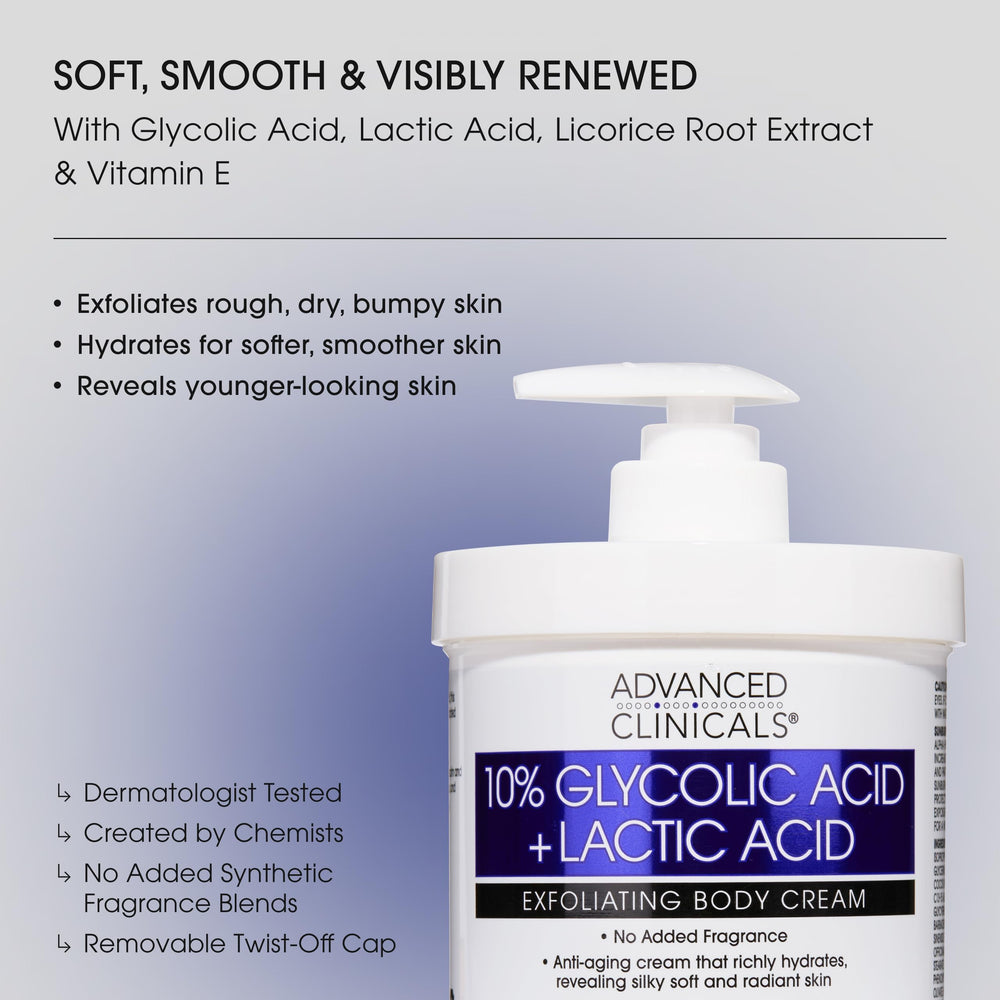Advanced Clinicals cream texture close-up demonstrating smooth, velvety feel