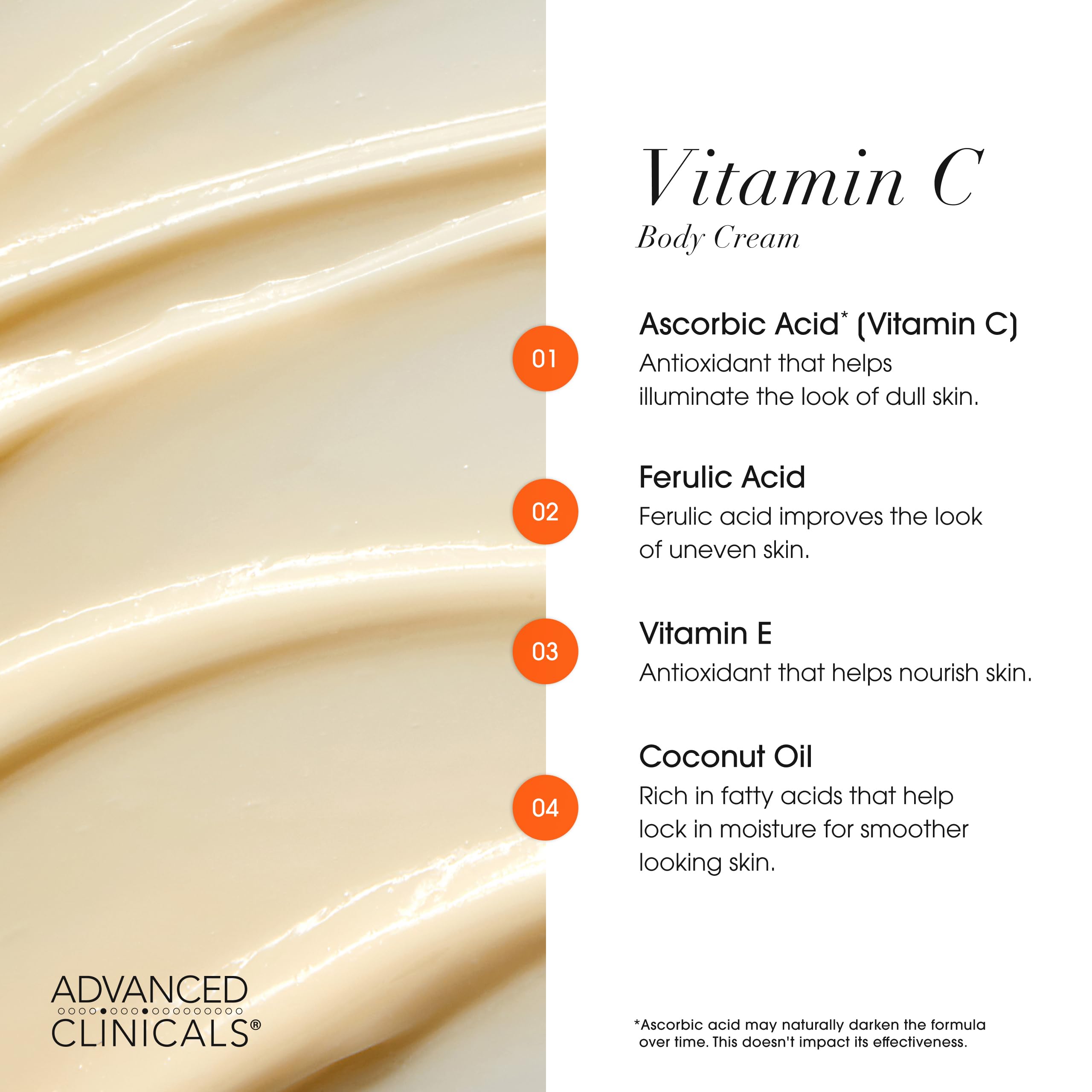 Advanced Clinicals arm before and after application showing improved radiance