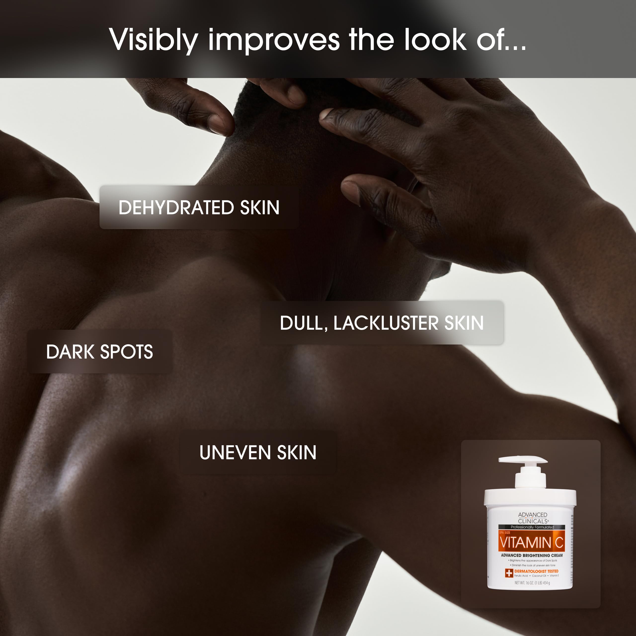 Advanced Clinicals label close-up highlighting active ingredients and clarity