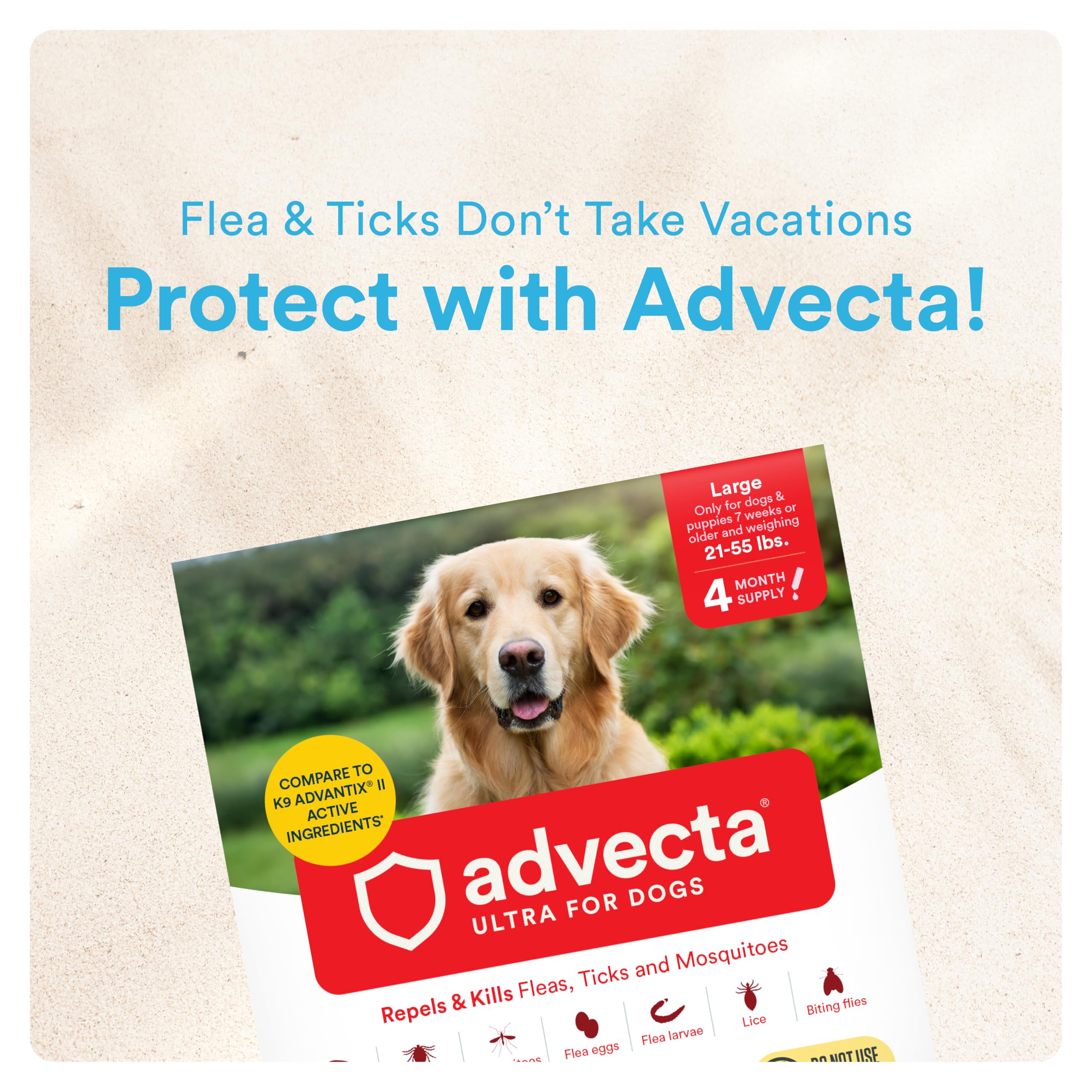 Owner applying Advecta to dog between shoulder blades, safe application