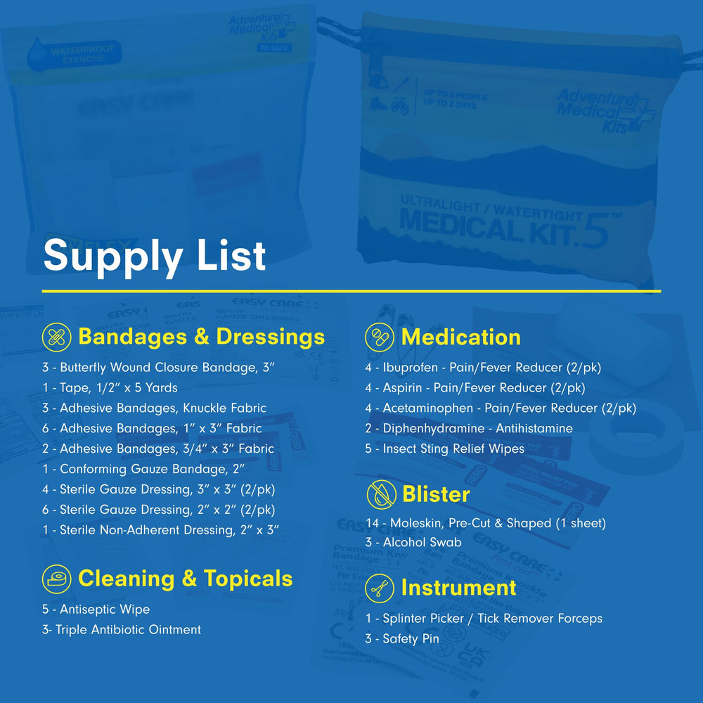 Adventure Medical Kits bandages and gauze detail emphasizing sterile wound care supplies