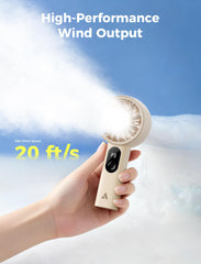 Aecooly digital display close-up showing battery and speed benefit