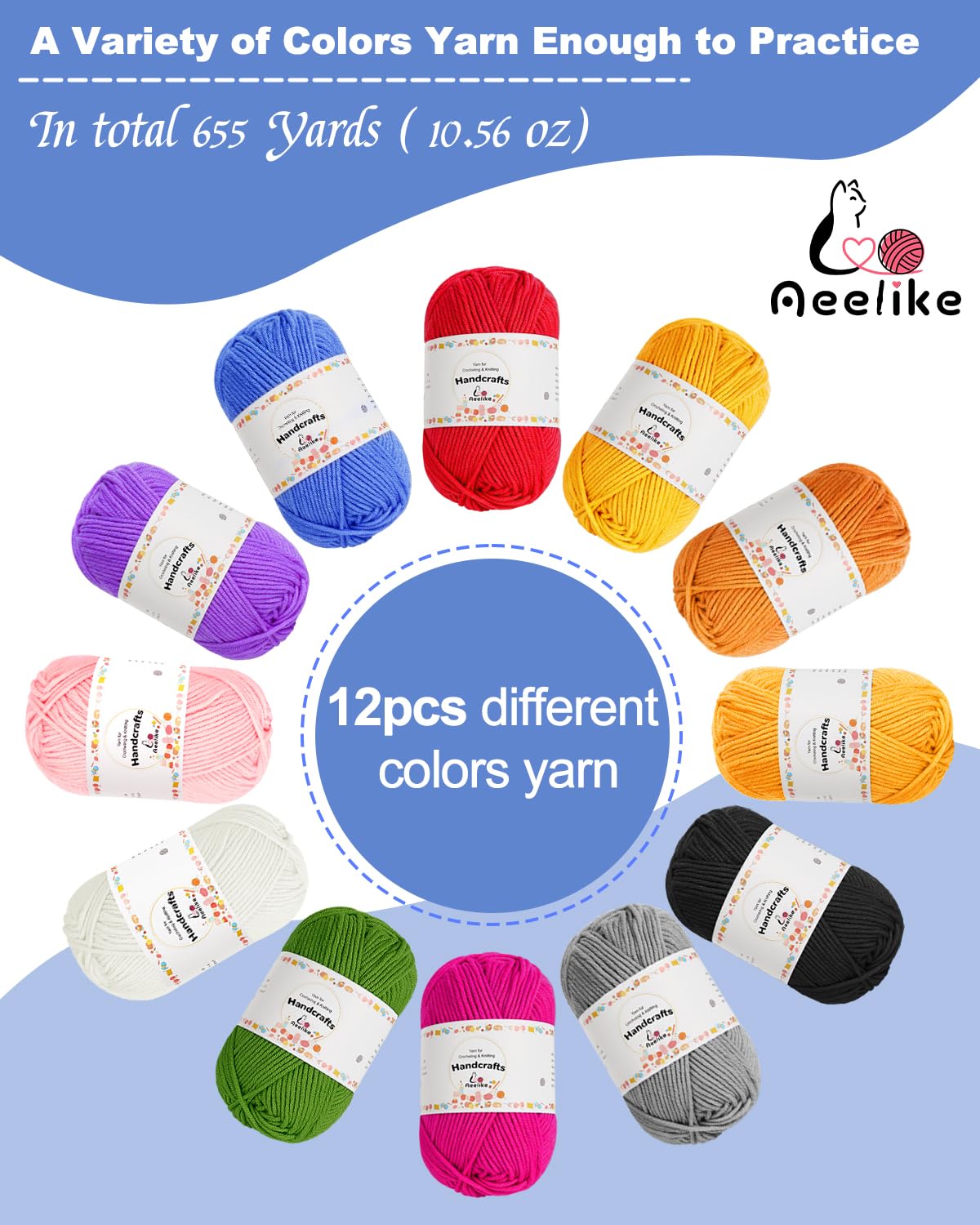 Aeelike aluminum knitting needles showing sizes for versatile yarn weights