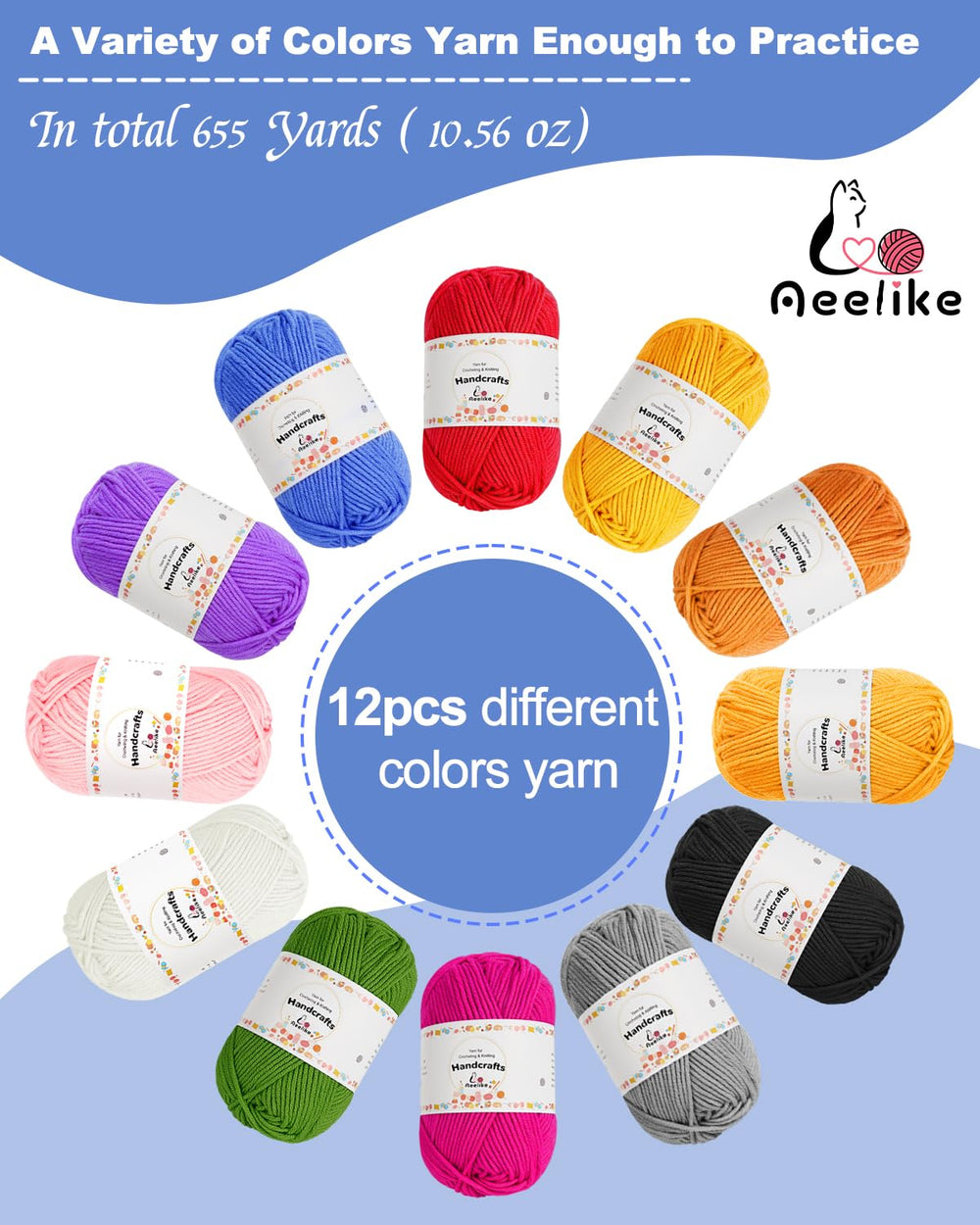 Aeelike aluminum knitting needles showing sizes for versatile yarn weights
