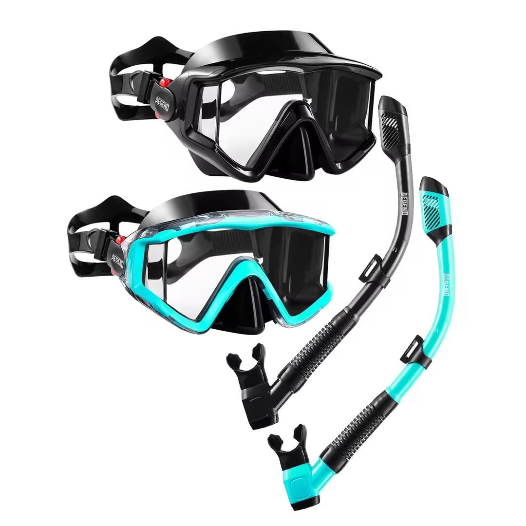 Aegend front view of full-face mask showing wide field of vision benefit