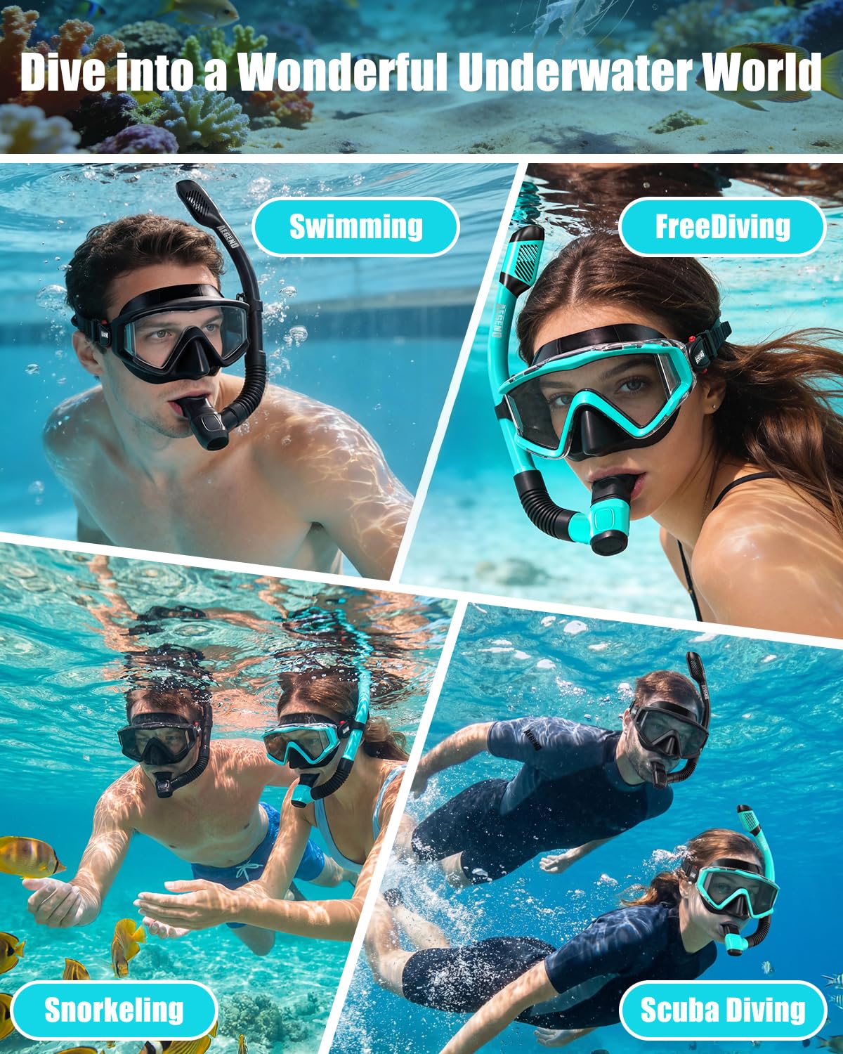 Aegend child using S/M mask on beach showing safe, easy snorkeling start