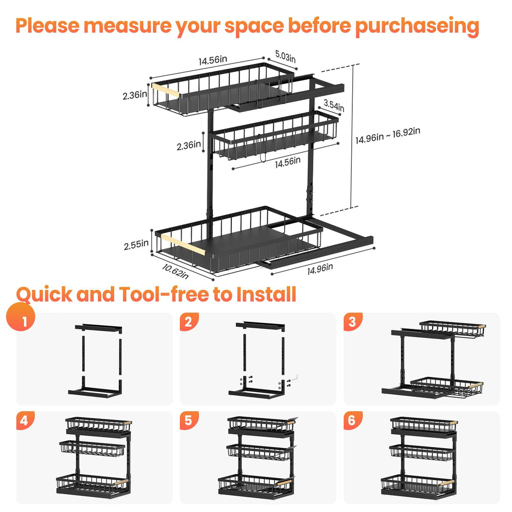 Aekenr organizer in bathroom vanity showing tidy countertop and accessibility