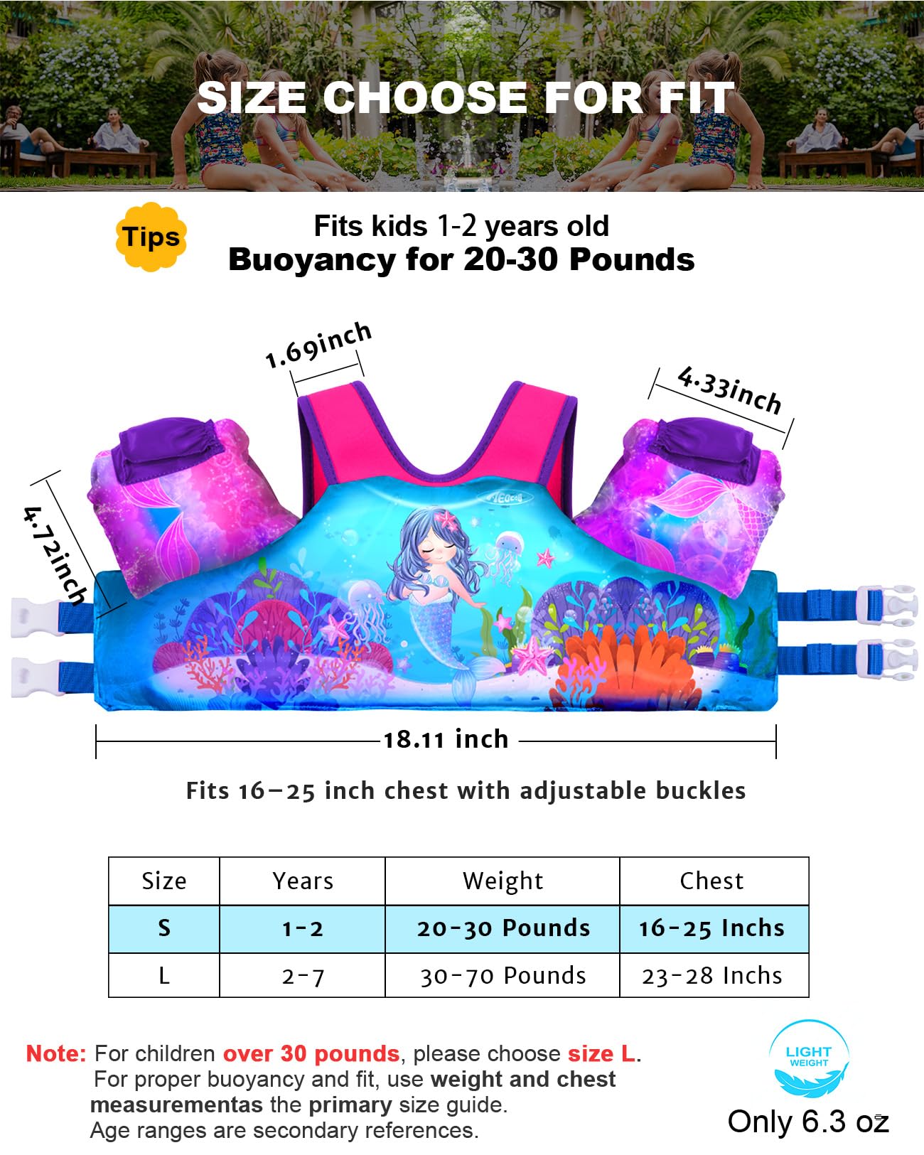 AEOCOO in shallow water play scene showing secure buoyancy for confident water play