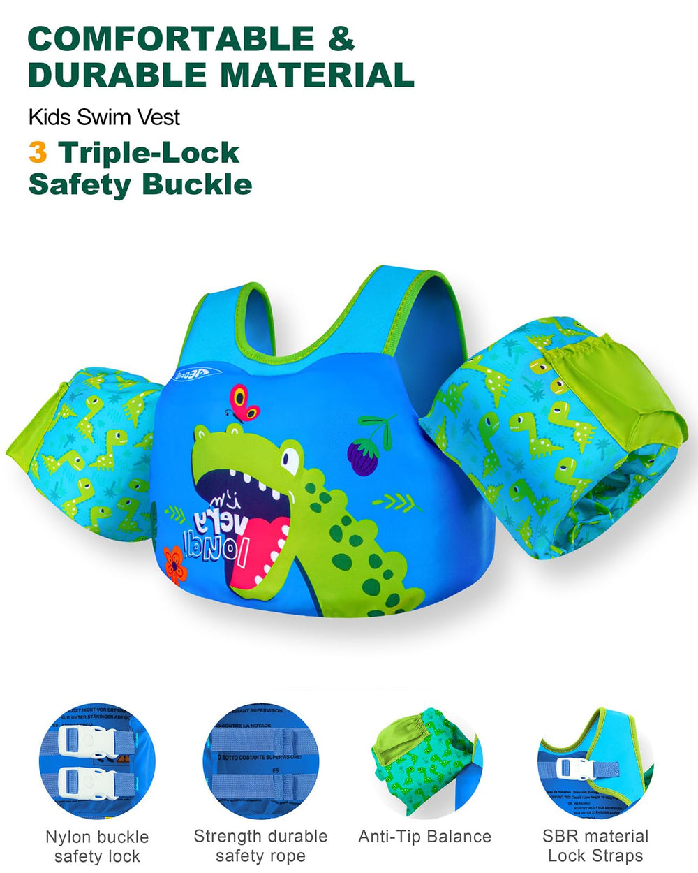 AEOCOO U-shaped collar close-up showing chin comfort during swim time