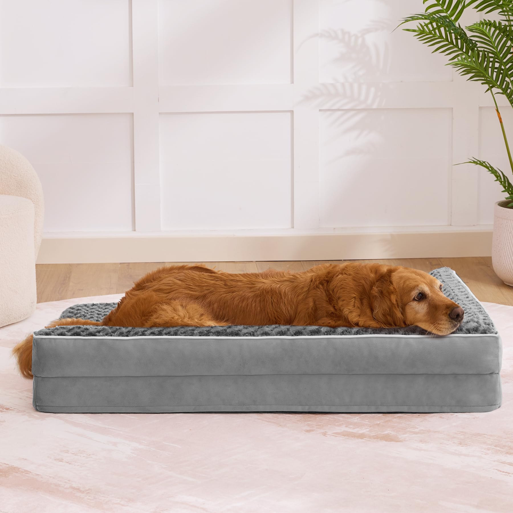 Aeroluxe bed next to a chair for size comparison and space-saving fit