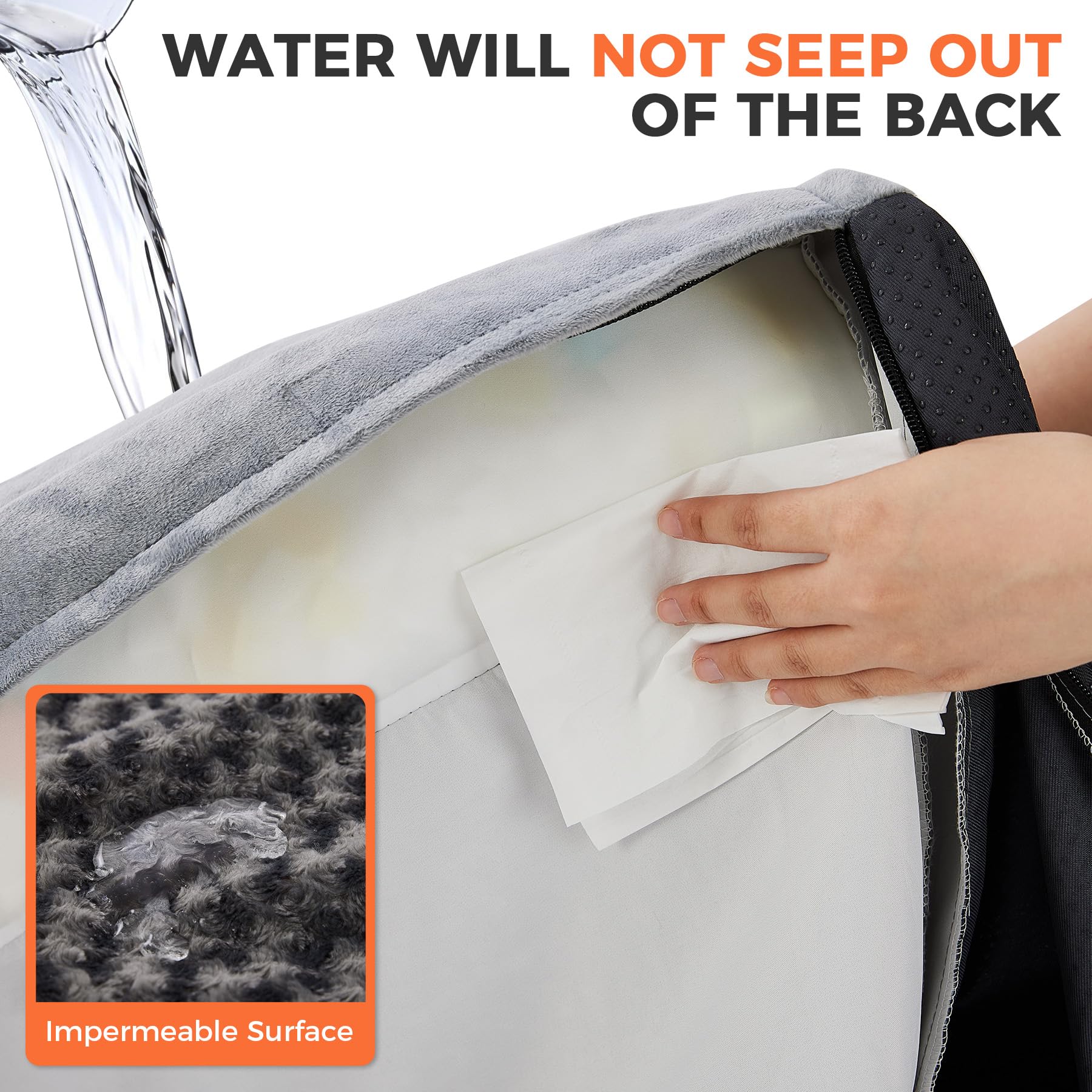 Aeroluxe zipper and removable cover detail for easy washing and maintenance