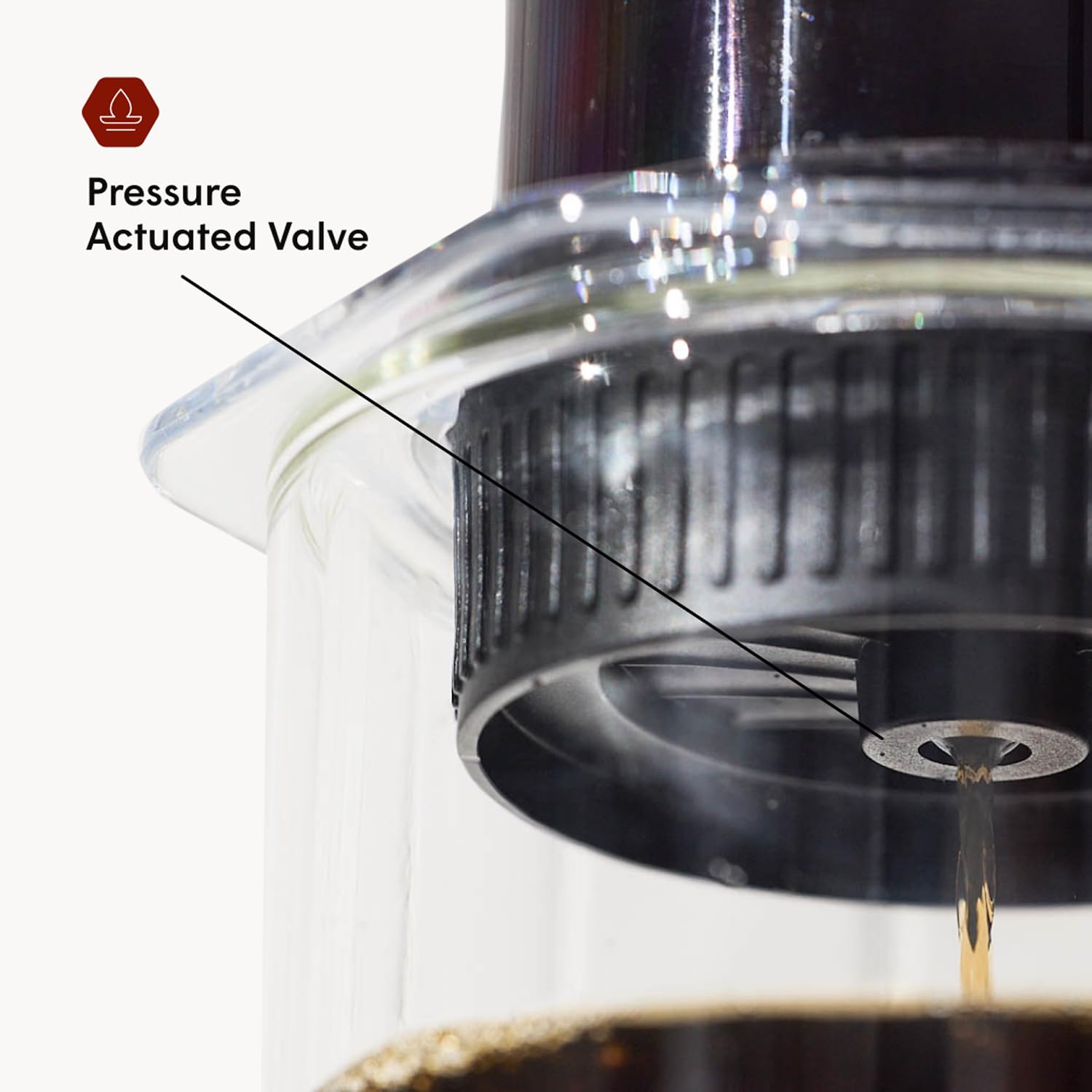 AeroPress cap installed on chamber demonstrating easy attachment benefit