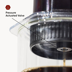 AeroPress cap installed on chamber demonstrating easy attachment benefit