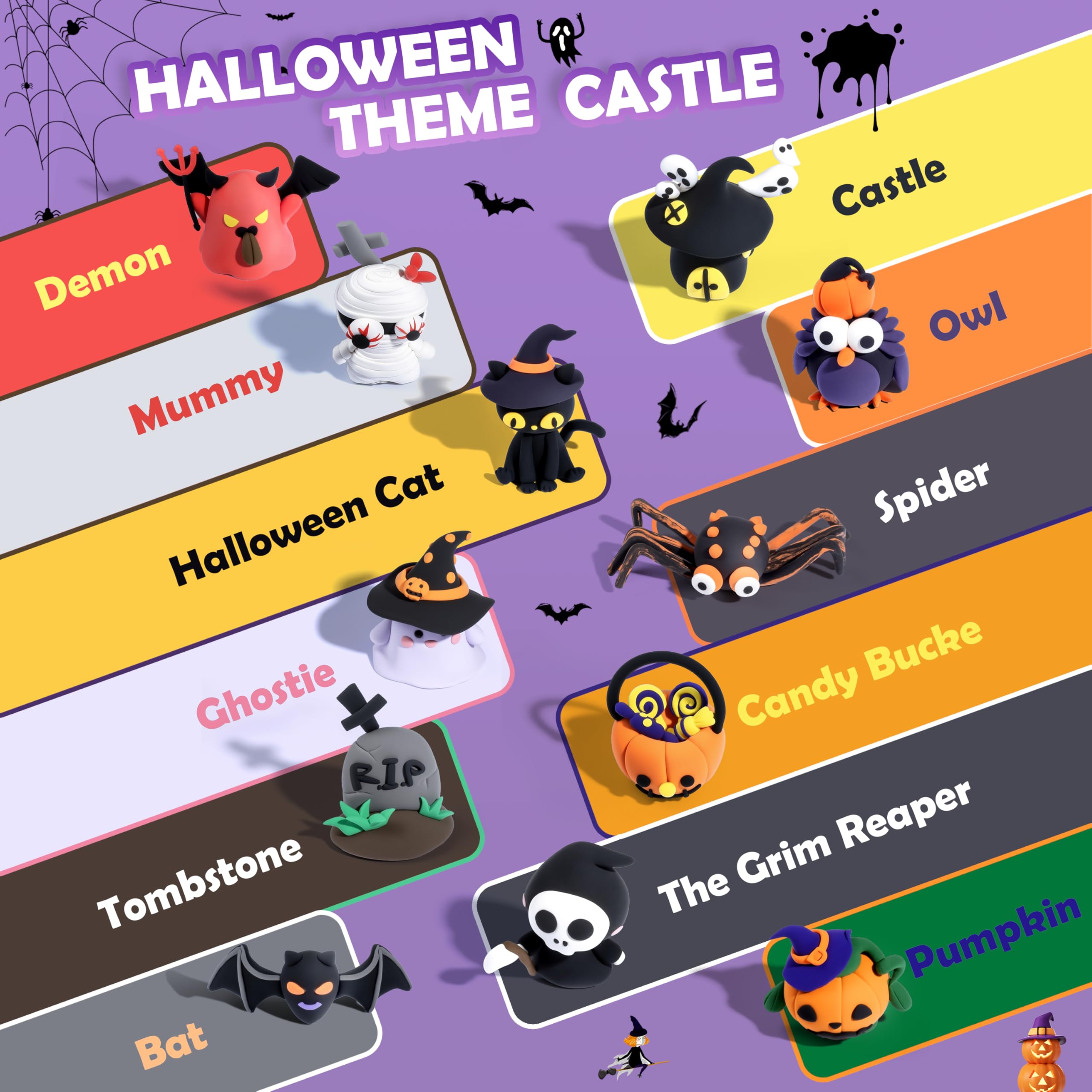 Aestd-ST finished dry Halloween models displayed as durable decorative keepsakes