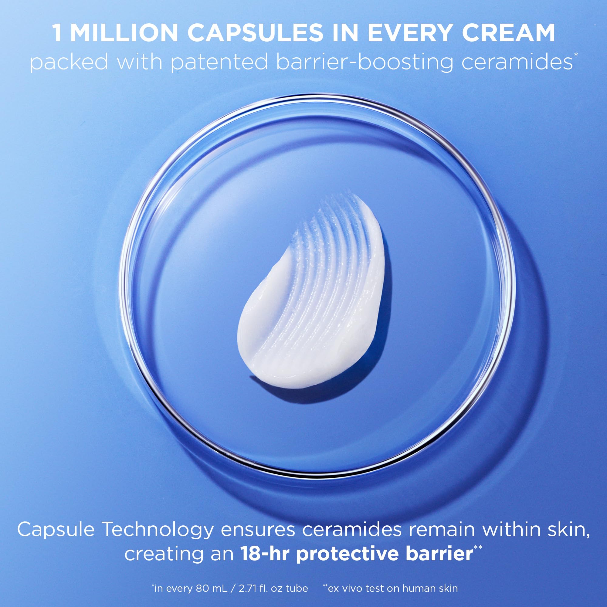 AESTURA 80 mL jar beside a hand showing portable size benefit