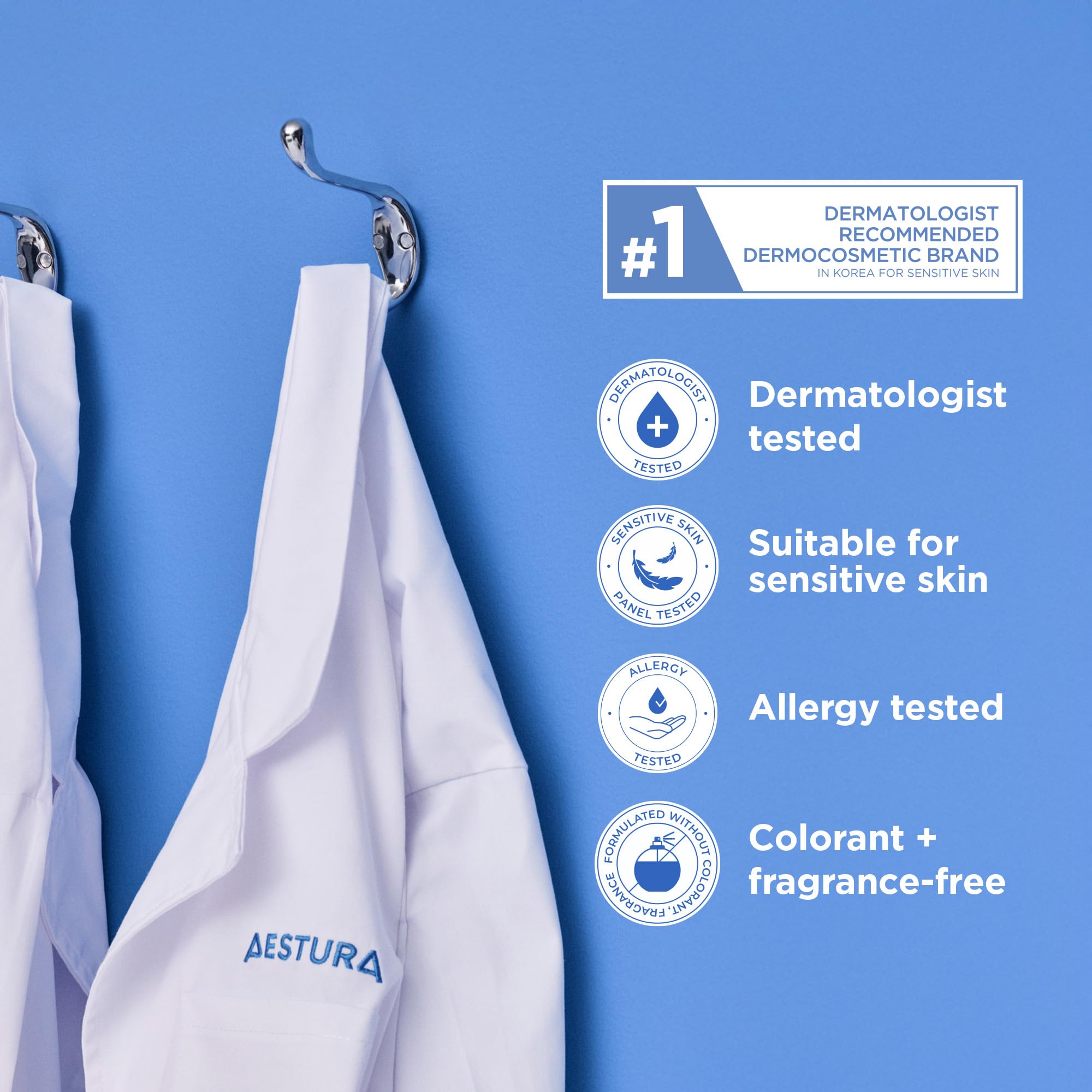 AESTURA lifestyle shot illustrating cooling relief after application