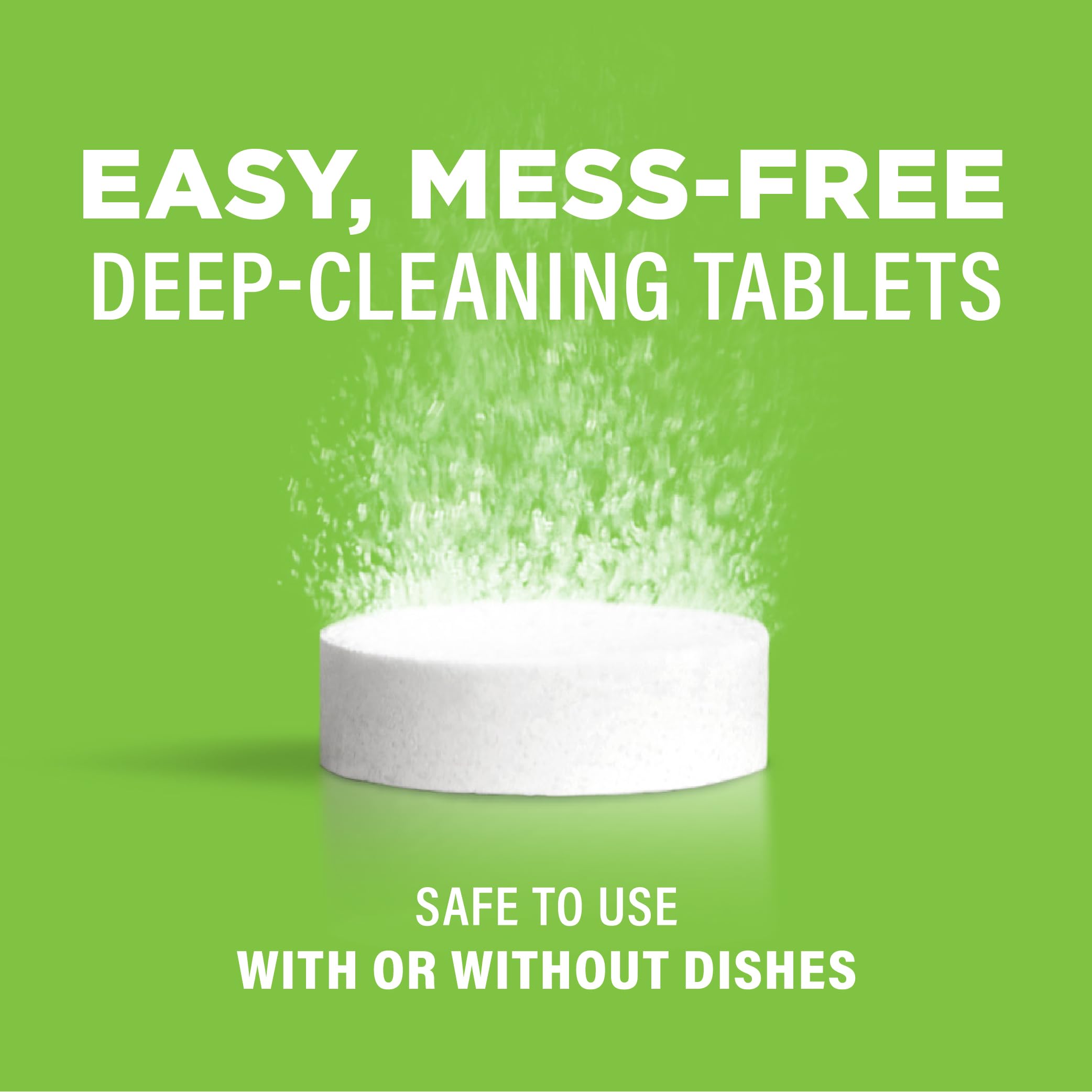Affresh tablet close-up revealing texture and easy single-dose convenience