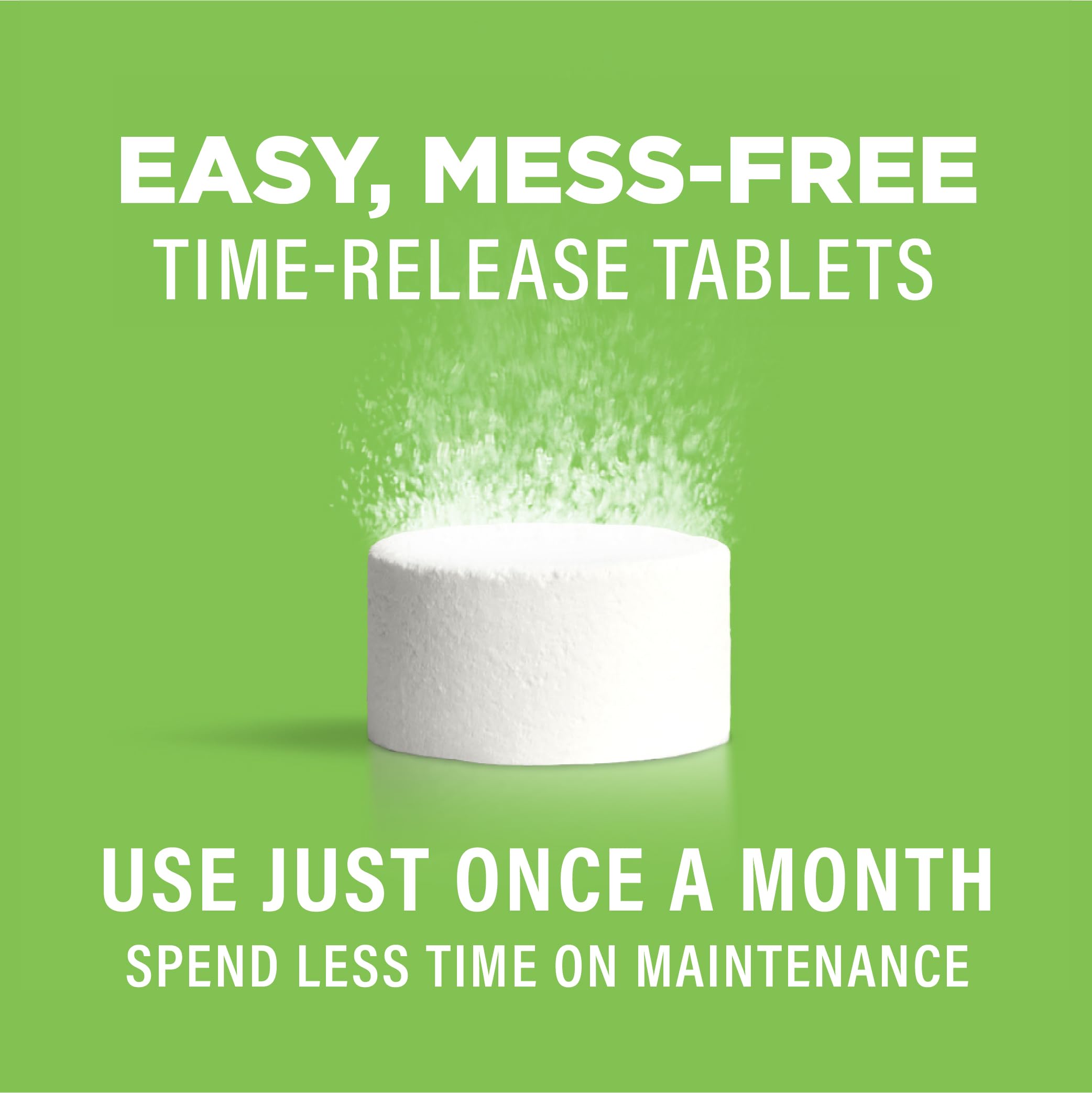 Affresh tablet dissolving in washer drum demonstrating cleaning action reaching interior parts
