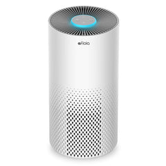 Afloia front view showing purifier in large room and fast air cleaning benefit