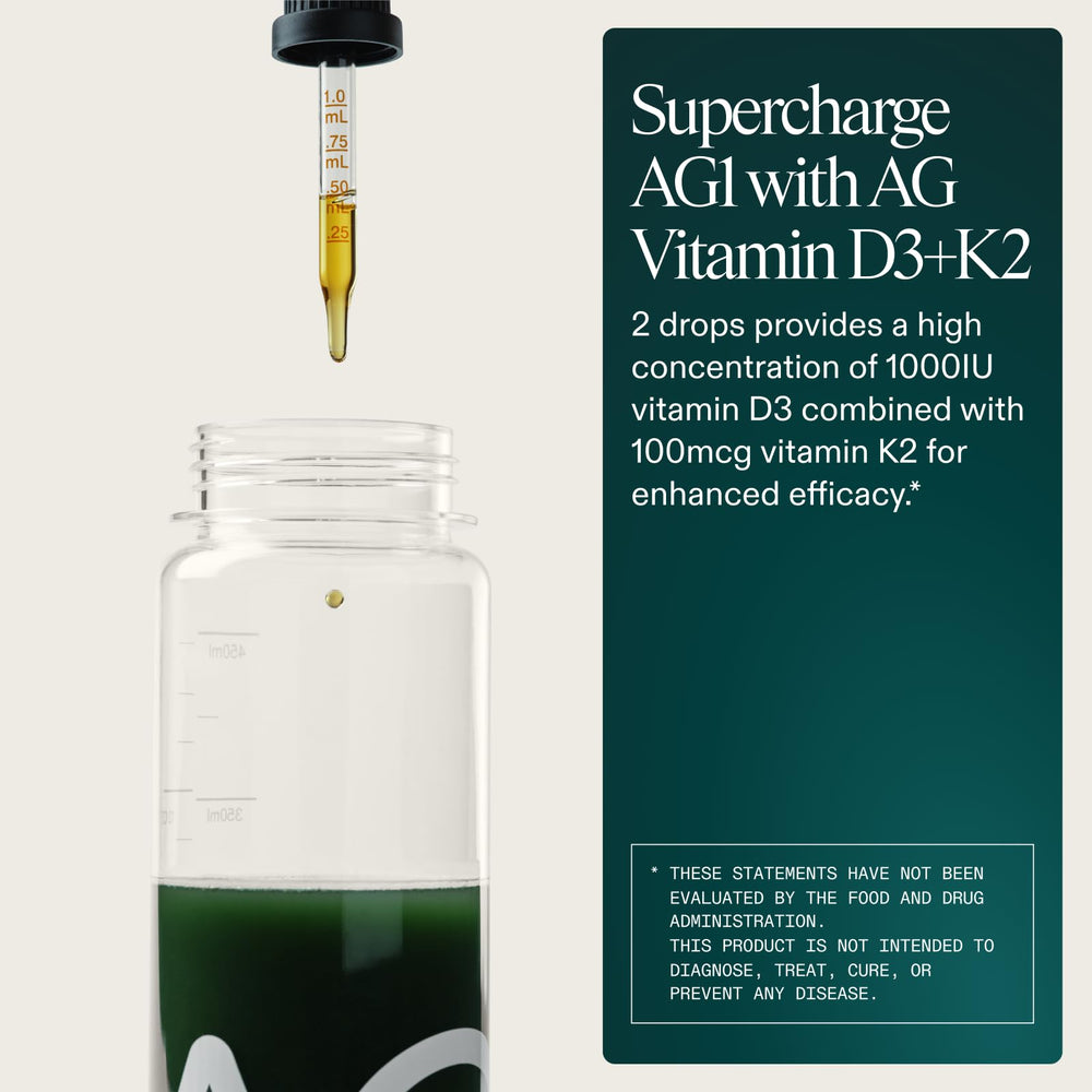 AG1 oil texture detail showing smooth oil base for improved vitamin absorption