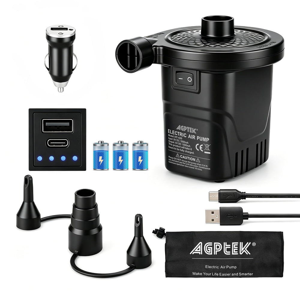 AGPTEK front view of pump showing compact design and quick setup benefit