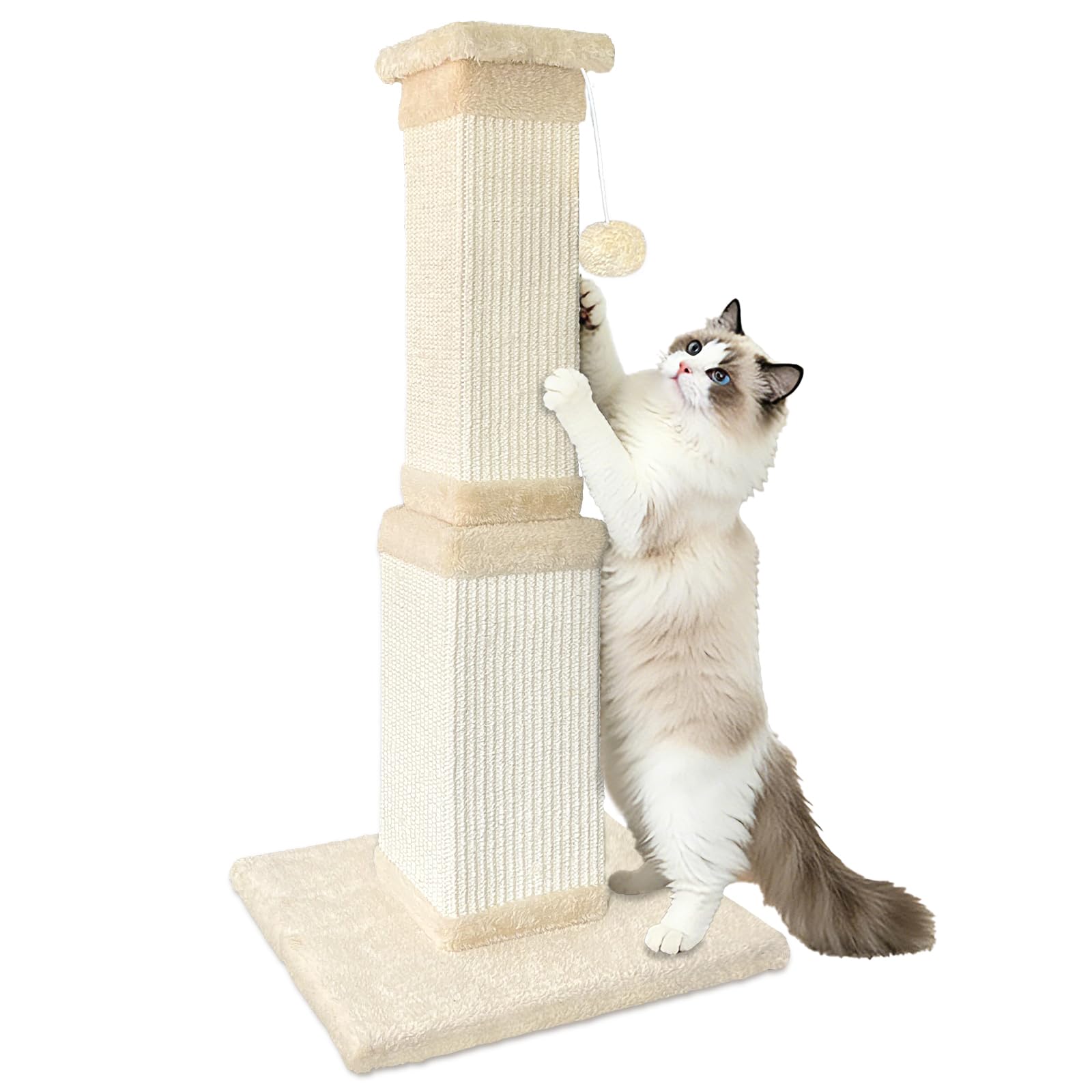 AGYM front view of 32-inch sisal post showing sturdy design and furniture protection