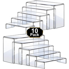 Aheroi clear risers front view showing transparent platforms and polished finish