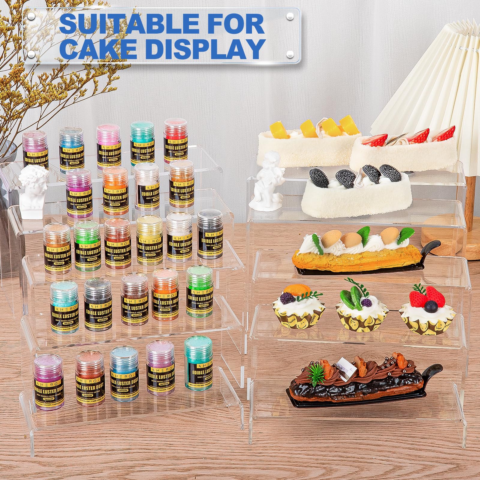 Aheroi vanity organized cosmetics showing tidy display and easy access