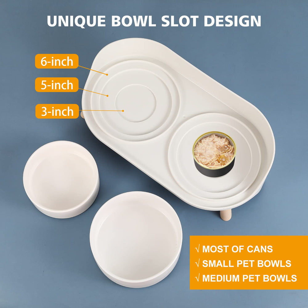 AHX bowls in use with small dog illustrating ergonomic height and comfortable feeding