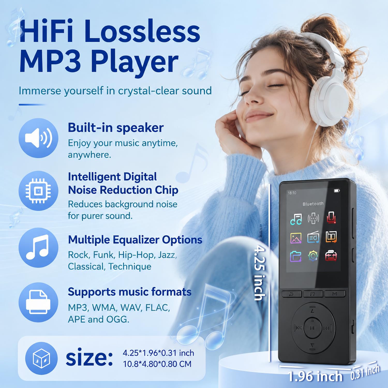 Aiandcc built-in HD speaker delivering clear, room‑filling sound for sharing