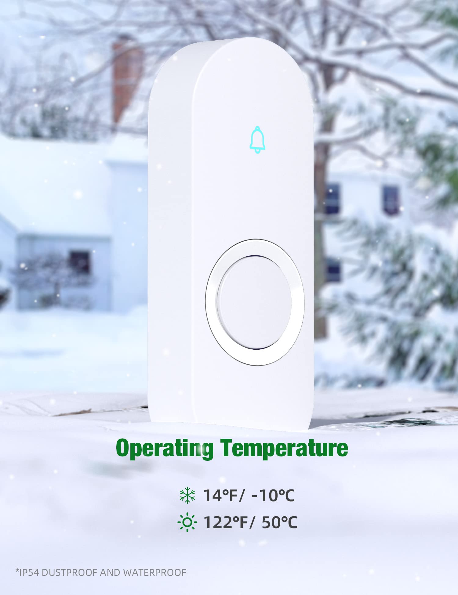 AIDA doorbell installed at a home entrance in daily use, shows dependable visitor alerts