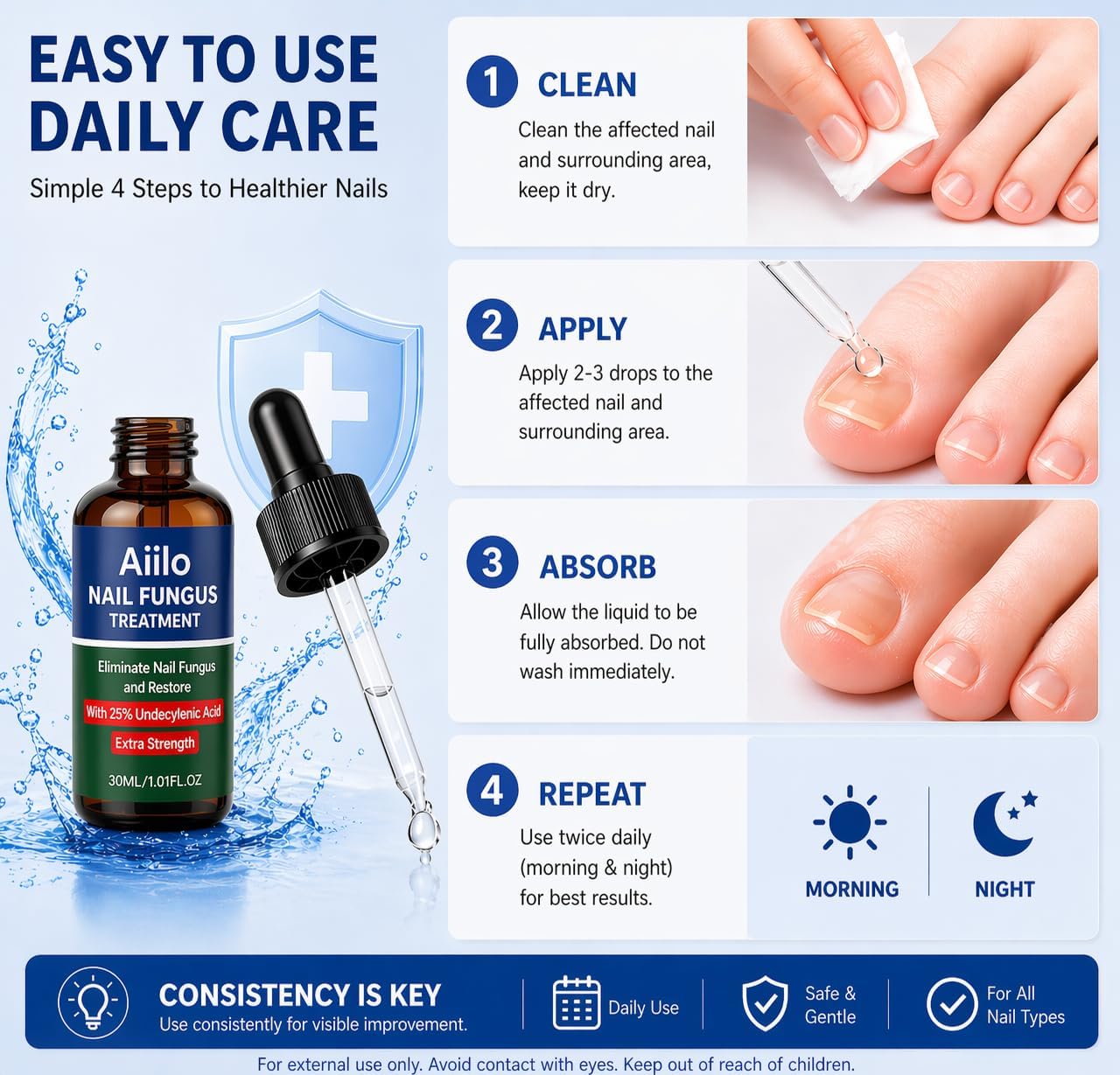 Aiilo lifestyle bathroom counter placement showing convenient daily grooming routine