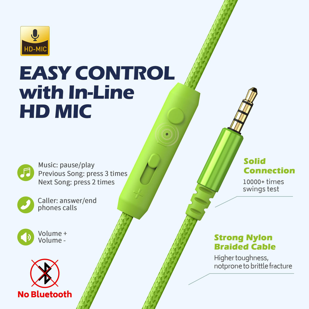 AILIHEN braided cord with 3.5mm plug showing tangle-resistant durability and reliable connection