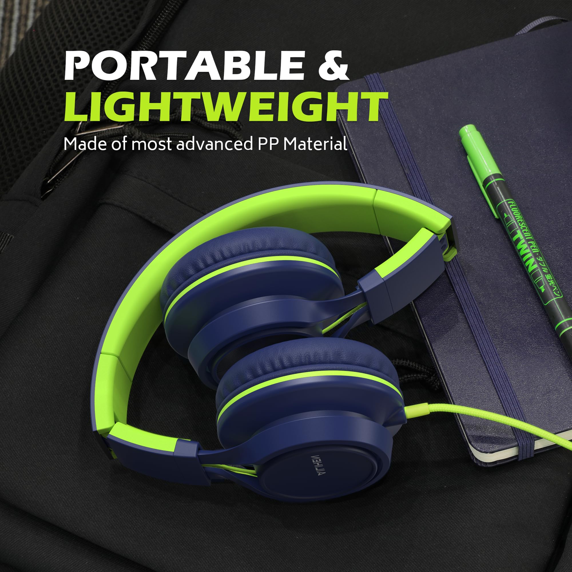 AILIHEN headphones in a student backpack showing ready-to-go design for classes and commute