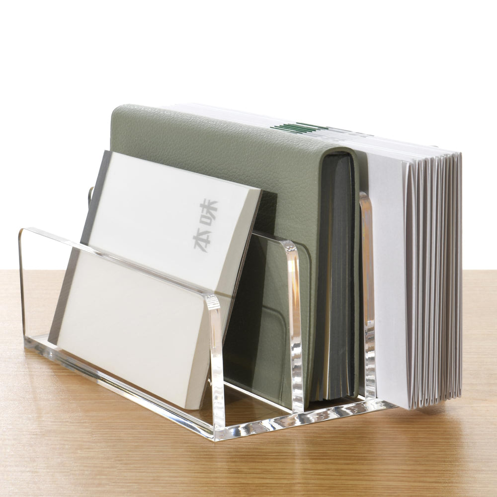 AIMOLLY top view displaying three clear compartments for sorting