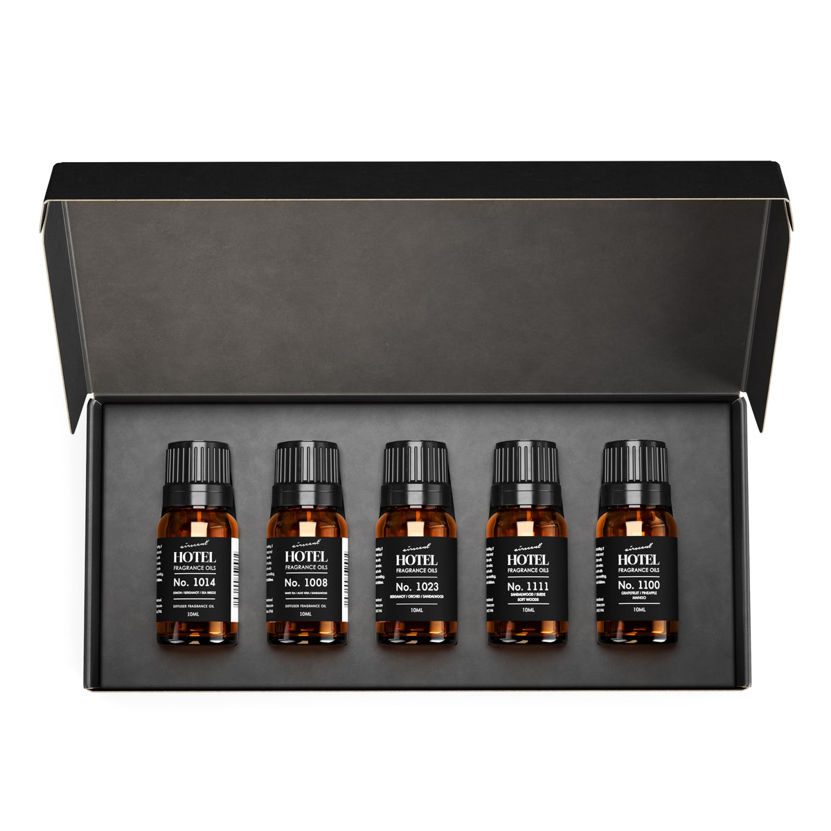 Air-Scent front packaging showing five 10 mL bottles and gift box convenience