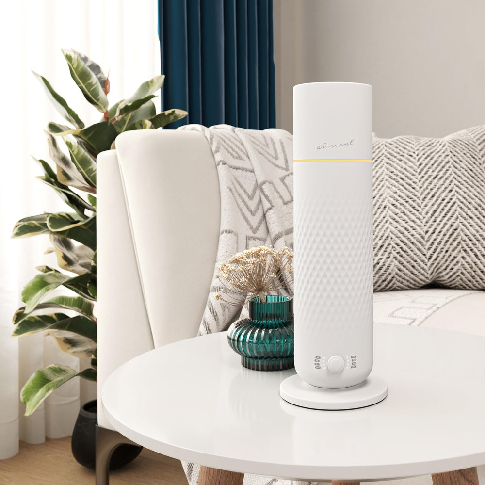 Air-Scent night light glow providing calming LED ambiance while diffusing fragrance oils