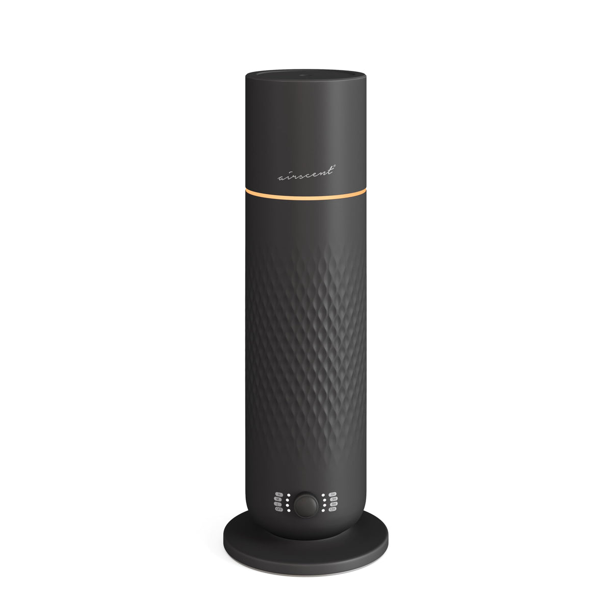 Air-Scent diffuser front view showing sleek design and easy placement benefit
