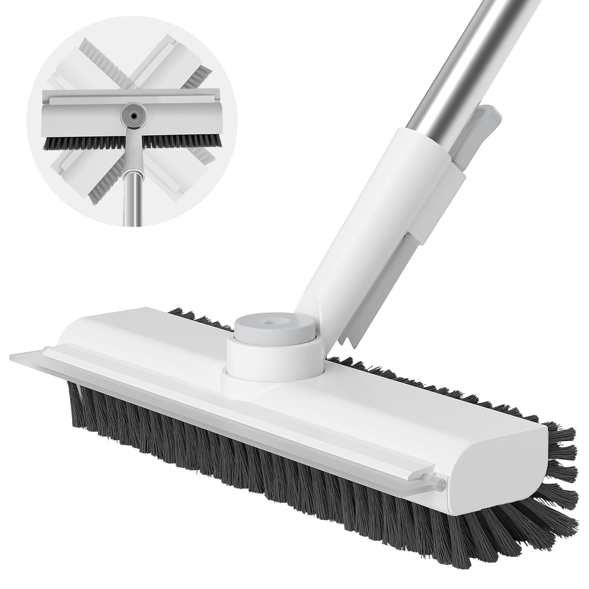 AIR U+ front view of scrub brush showing 3-in-1 head and handle, durable cleaning