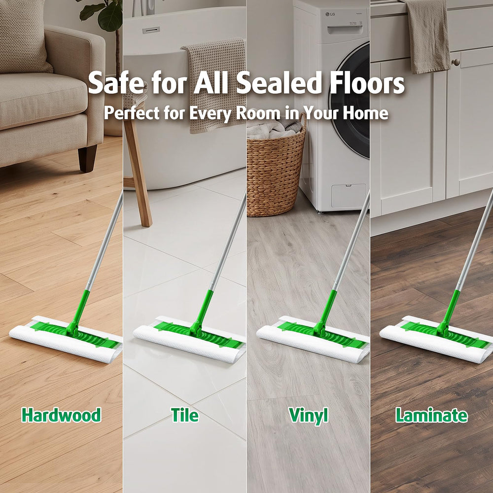 AIR U+ pad cleaning kitchen floor illustrating quick spot cleanup