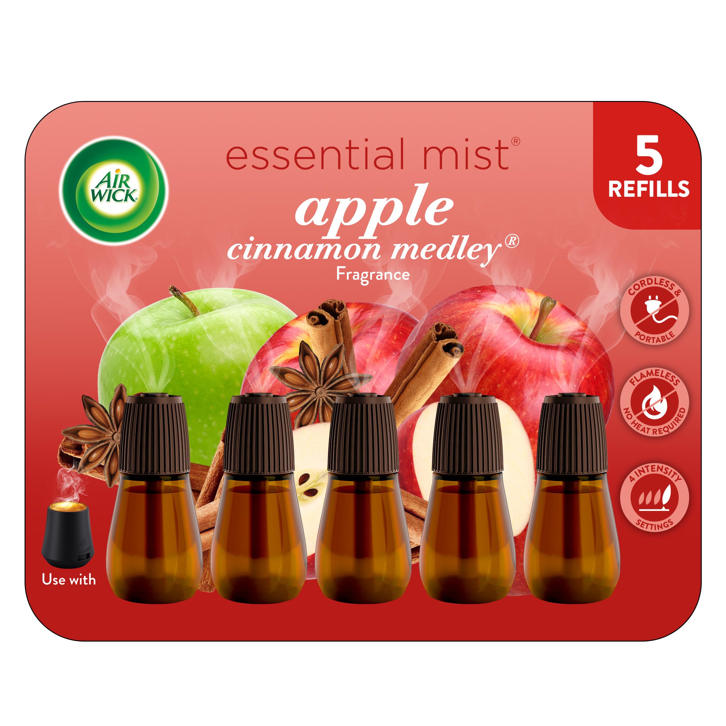 Air Wick front packaging showing Apple Cinnamon Medley for inviting home scent