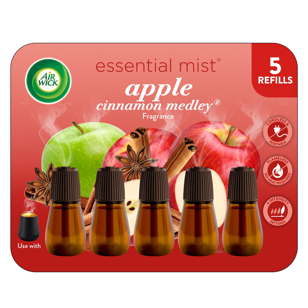 Air Wick front packaging showing Apple Cinnamon Medley for inviting home scent