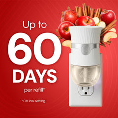 Air Wick refill inserted in plug-in warmer illustrating easy installation benefit