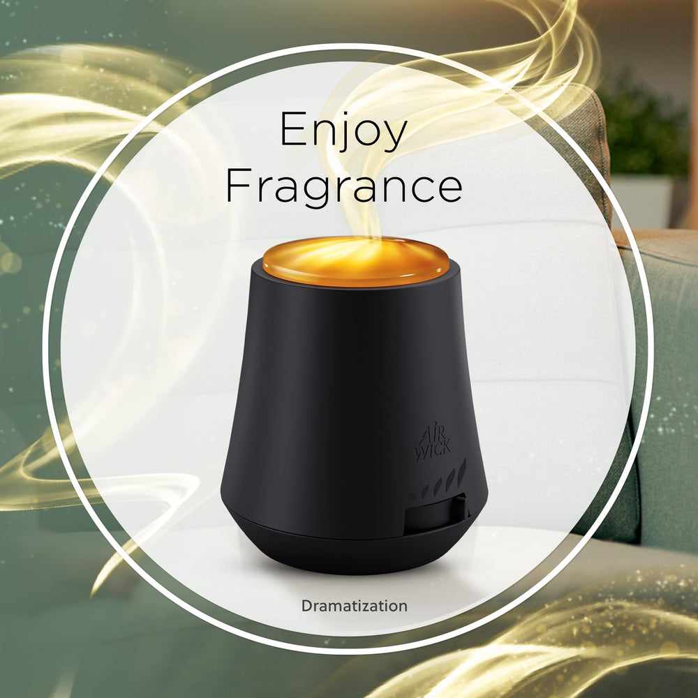 Air Wick mist texture shot capturing fine fragrance diffusion for even scent
