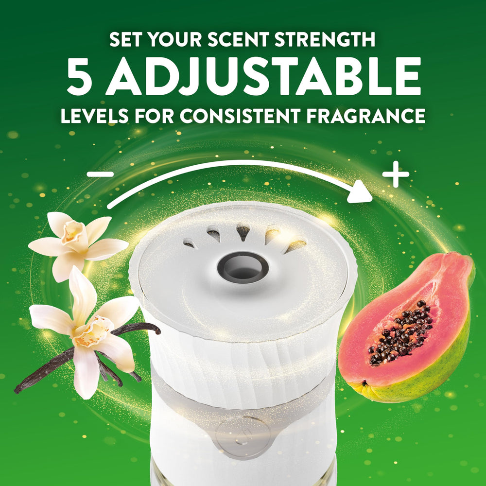 Air Wick starter kit displayed in a bedroom to create a cozy scented atmosphere