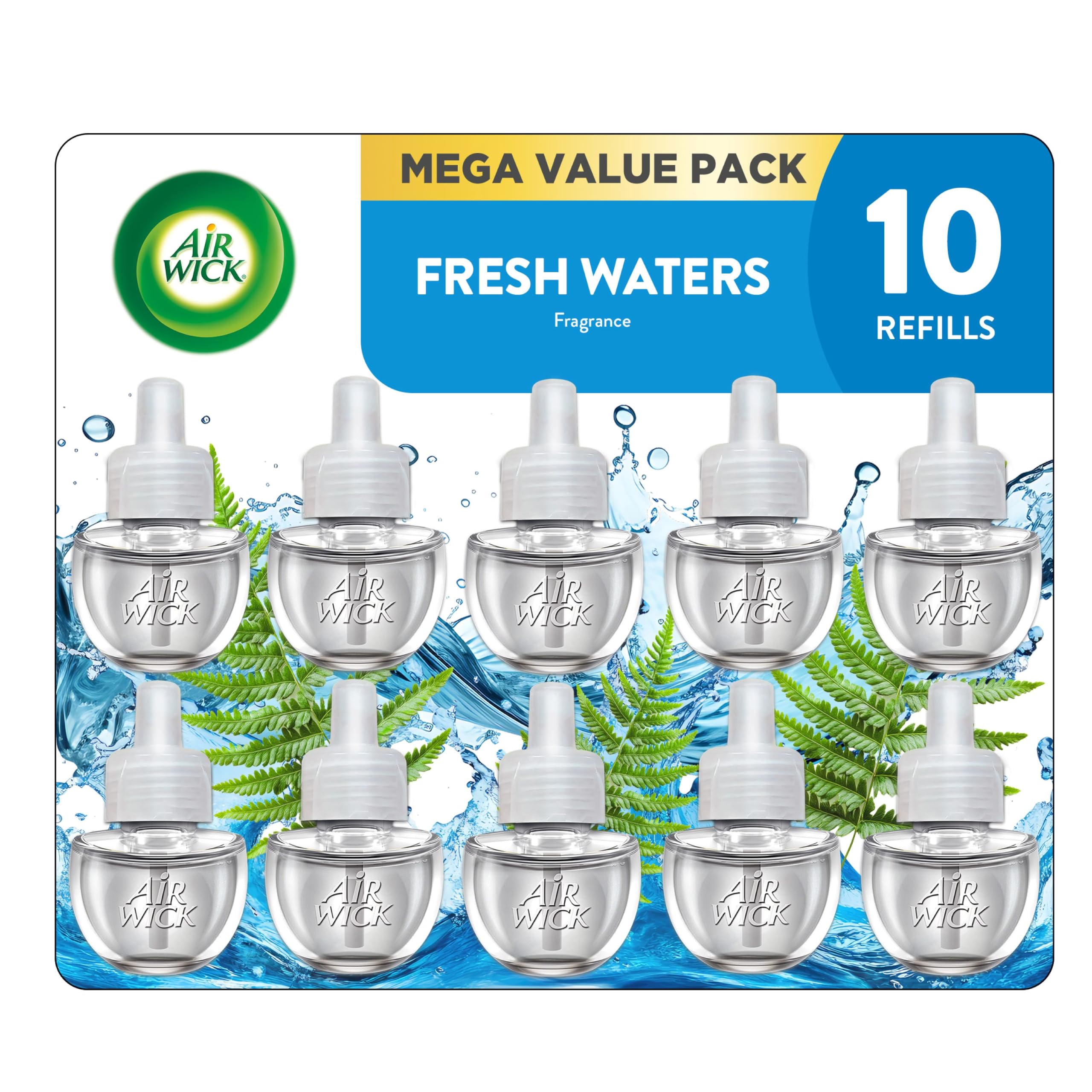 Air Wick front packaging showing 10-count refills and product benefits
