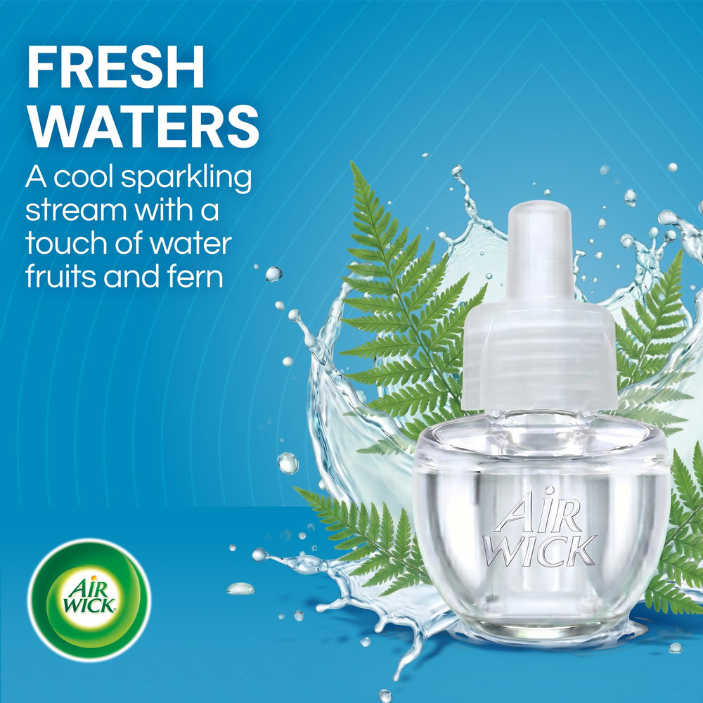 Air Wick single Fresh Waters refill close-up highlighting scent longevity
