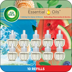 Air Wick front packaging showing calming sea spray and fresh watermelon fragrance for quick identification and shelf appeal